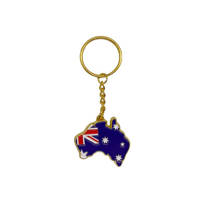 Keyring Enamel Australian Flag Map