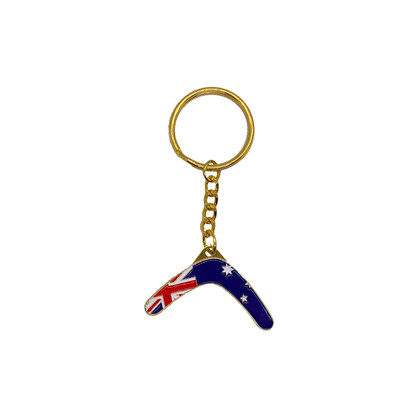 Keyring Enamel Australian Flag Boomerang
