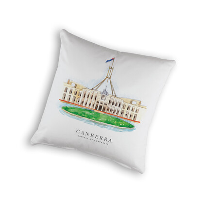 Organic Cotton Cushion Cover - Parliament House Canberra Capital of Australia