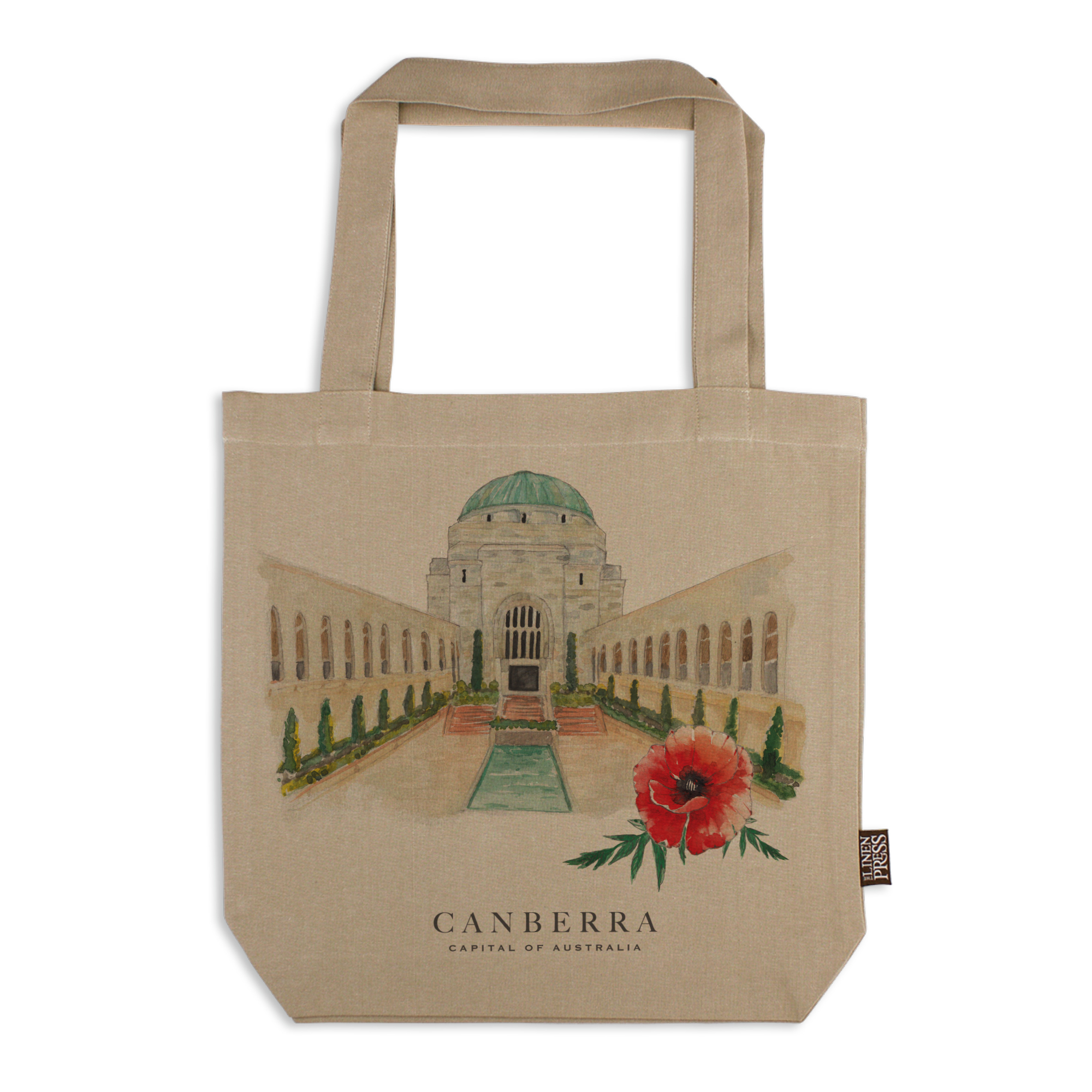 Organic Cotton Tote Bag - War Memorial Canberra Capital of Australia