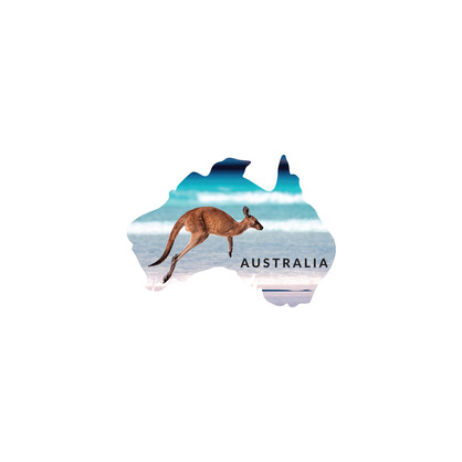 Sticker Vinyl Map Kangaroo Beach