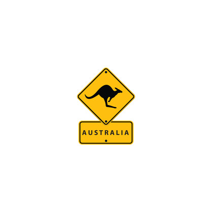 Sticker Vinyl Roadsign Kangaroo