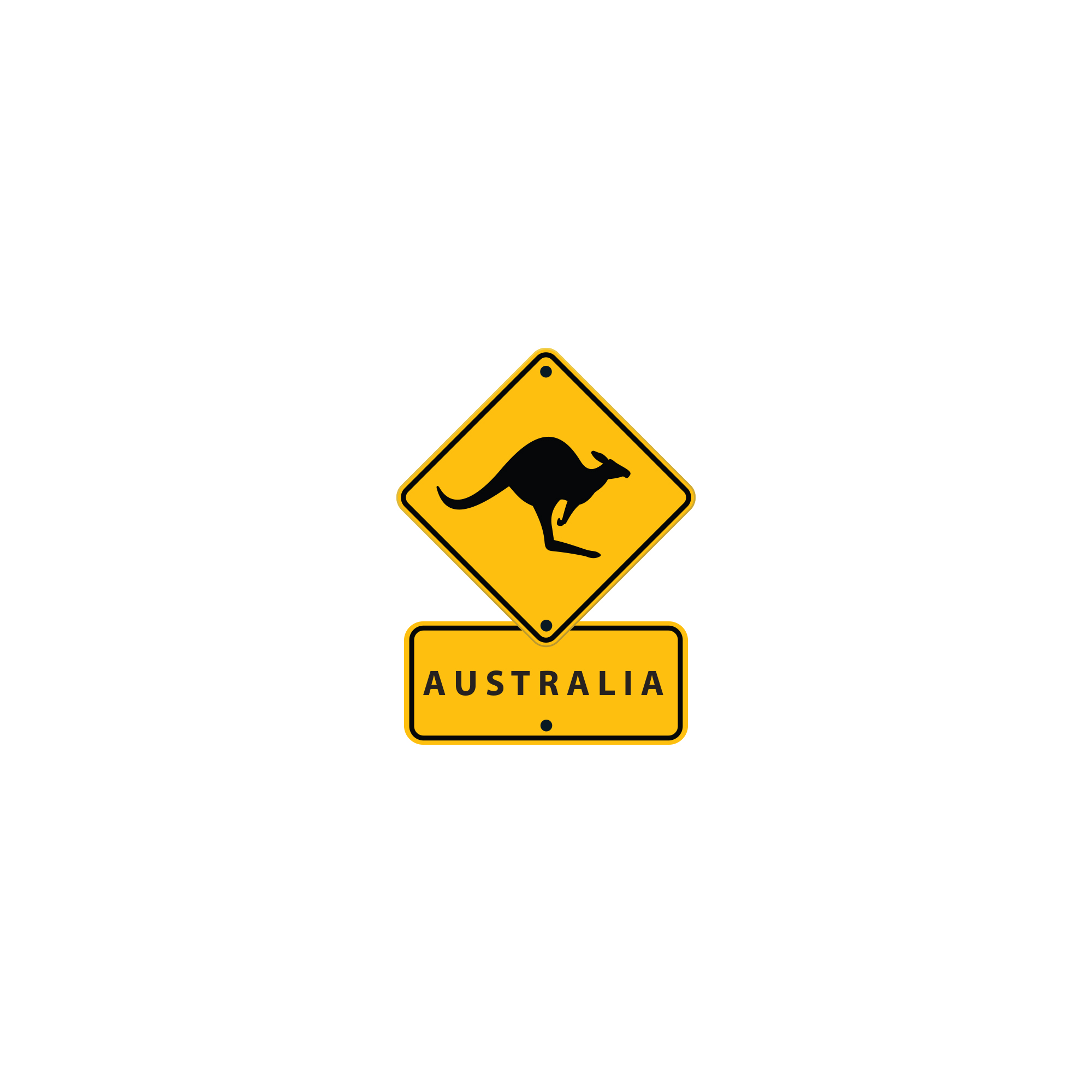 Sticker Vinyl Roadsign Kangaroo