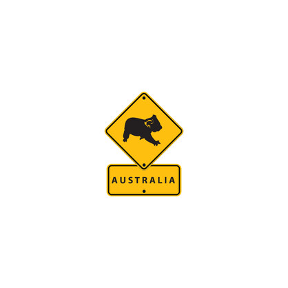 Sticker Vinyl Roadsign Koala