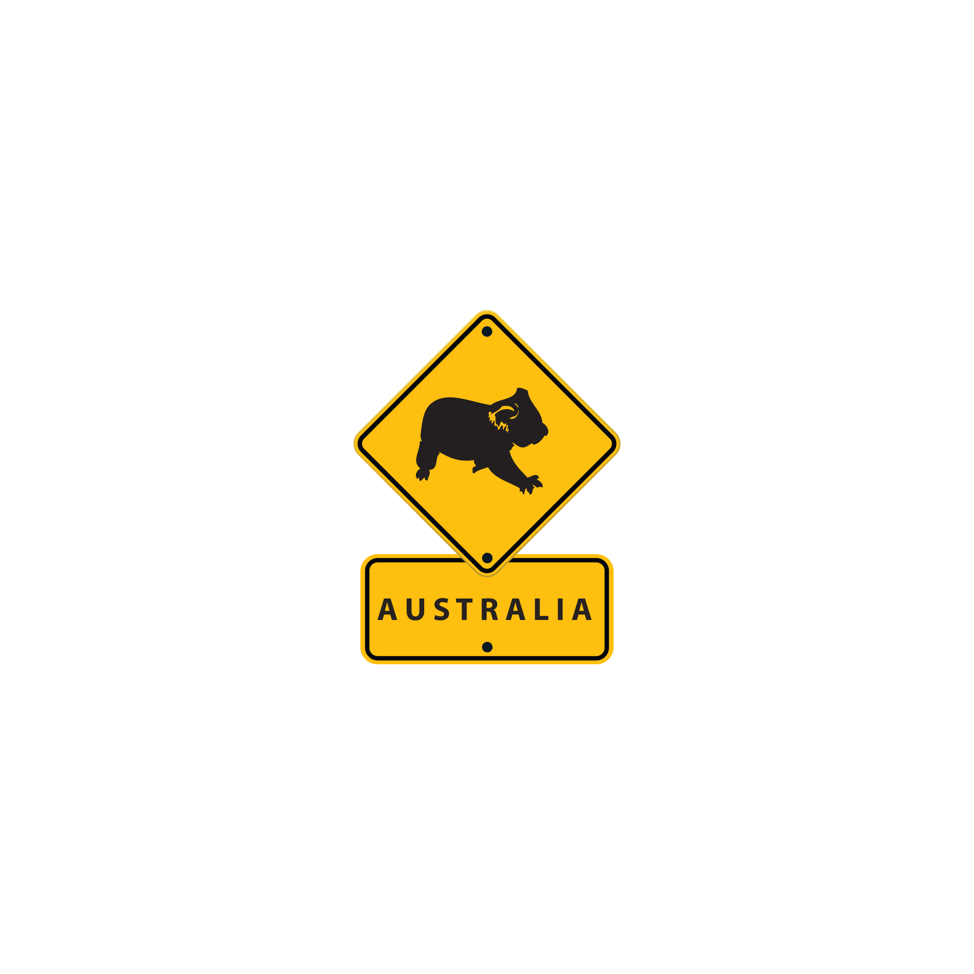 Sticker Vinyl Roadsign Koala