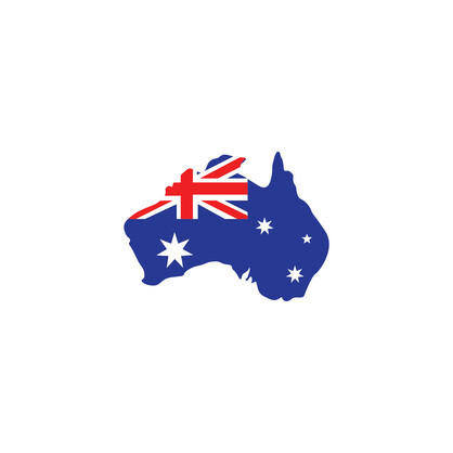 Sticker Vinyl Map Australia Flag
