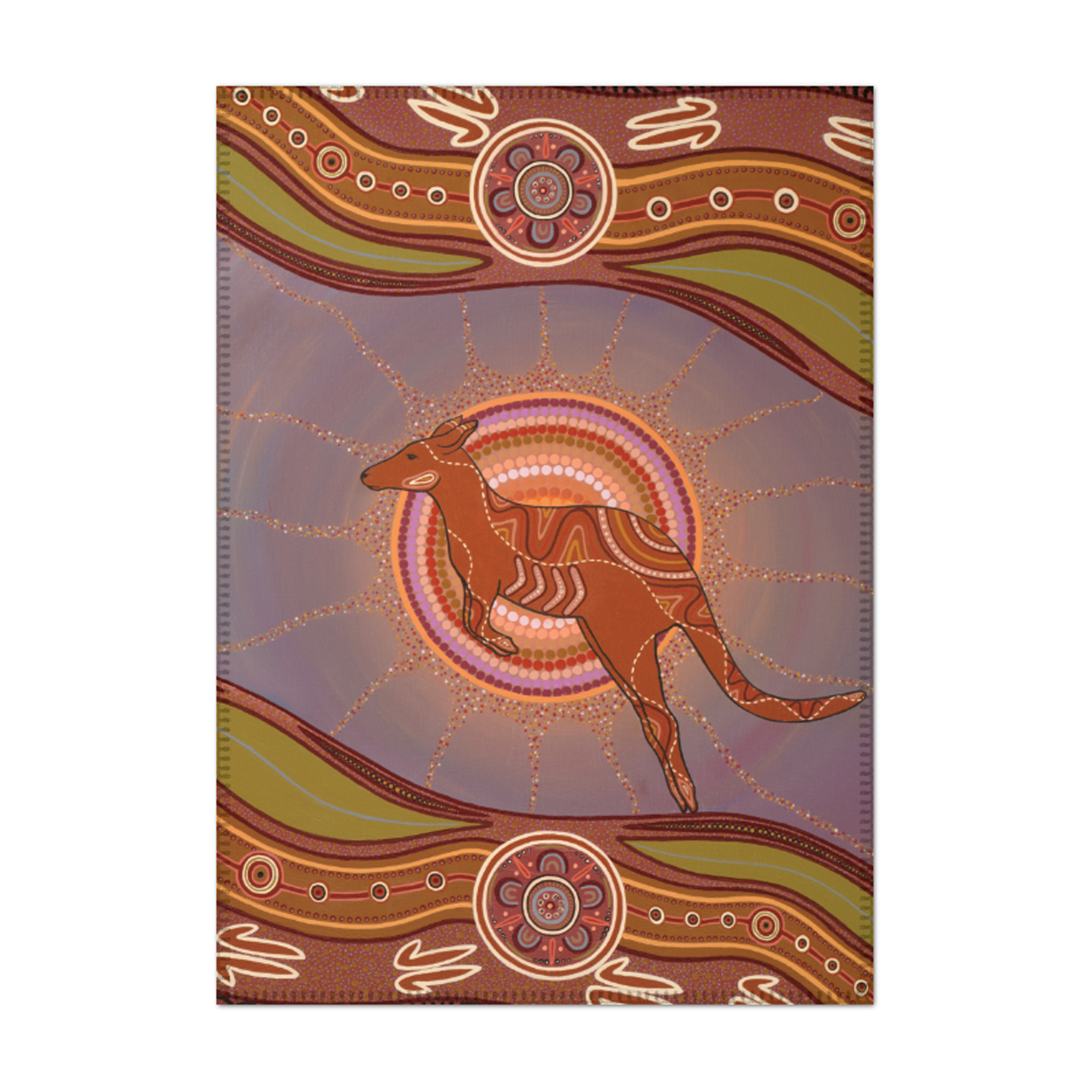 Tea Towel Microfibre Sherry Johnstone Spirit of the Land Kangaroo