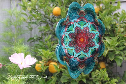 Turquoise Snowflake Wind Spinner