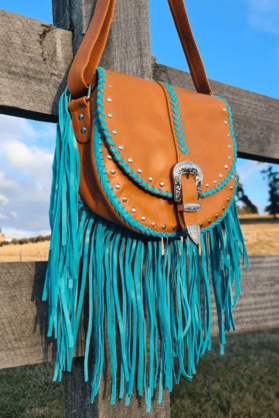 Esmeralda Bag - Tan/Turquoise