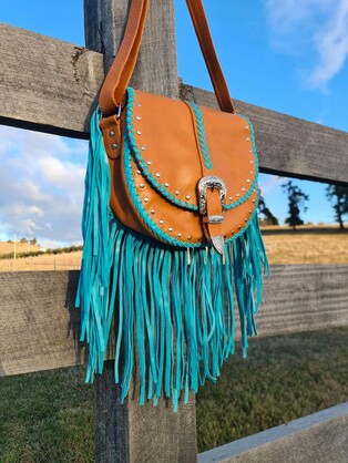 Esmeralda Bag - Tan/Turquoise