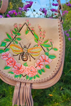 Bumble Bee Cross Body Bag (No Fringe) Cream