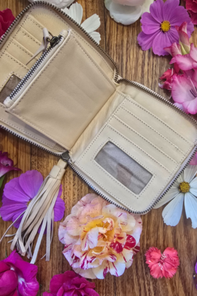 Peacock Leather Purse - Natural