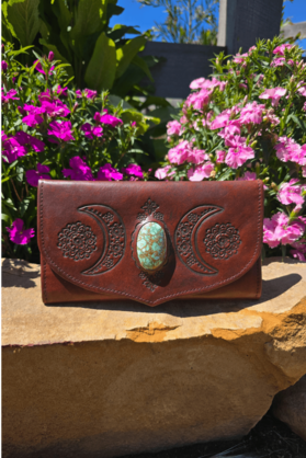 Night Sky Moon Wallet - Dark Tan