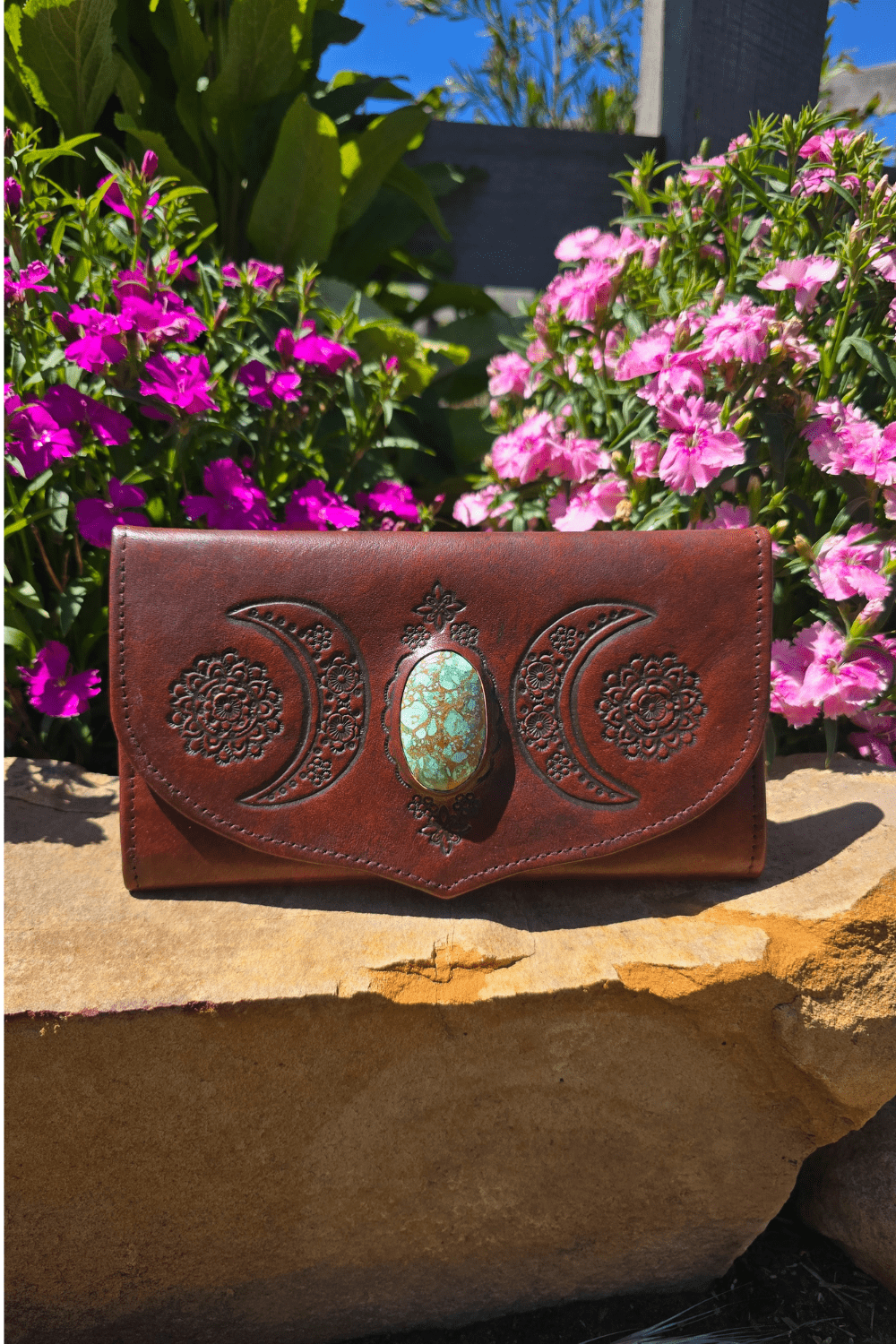 Night Sky Moon Wallet - Dark Tan