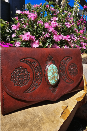 Night Sky Moon Wallet - Dark Tan