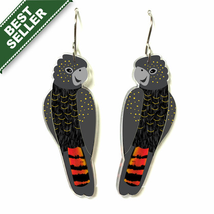 Black Cockatoo Earrings