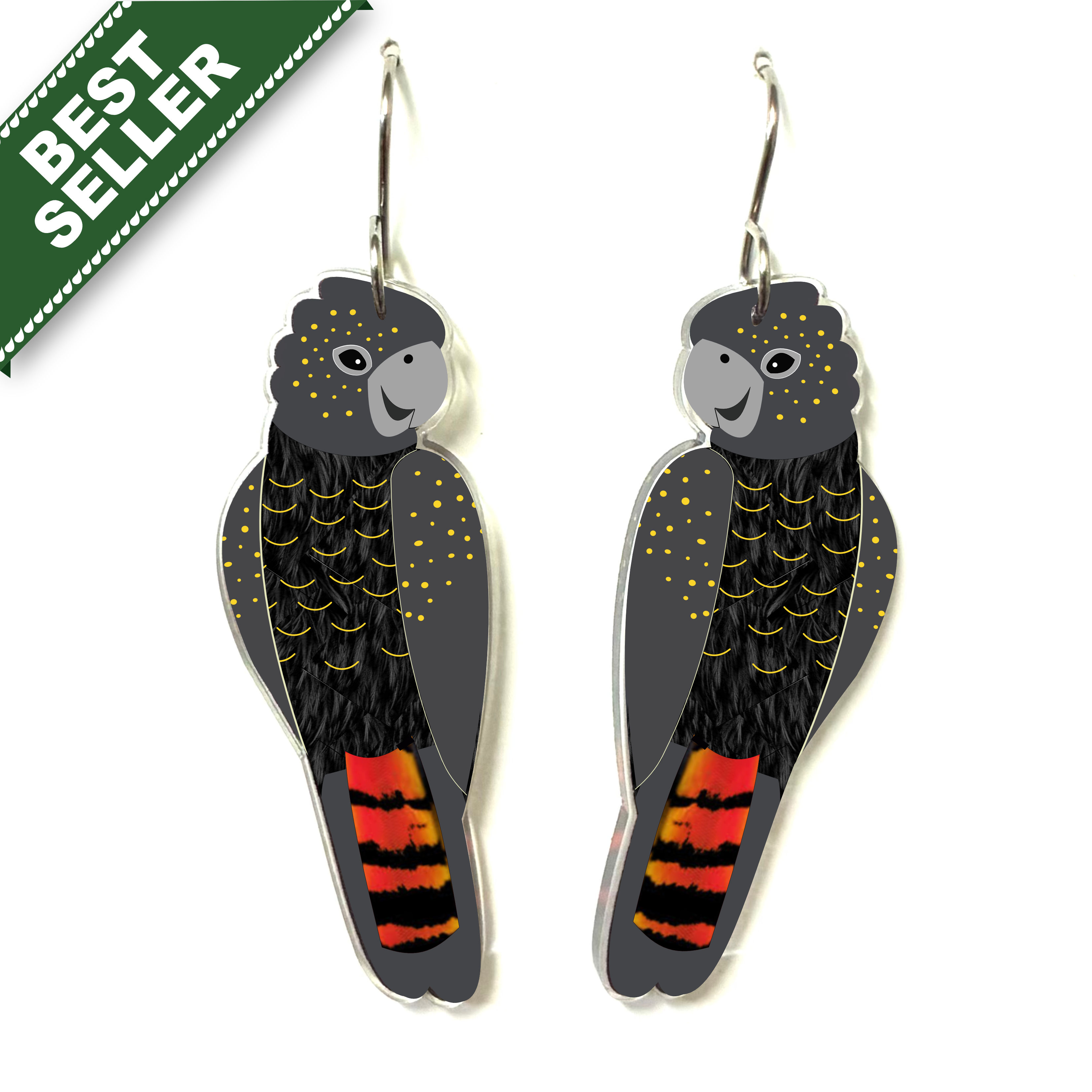 Black Cockatoo Earrings