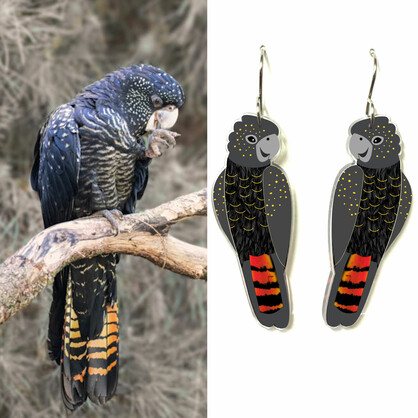 Black Cockatoo Earrings