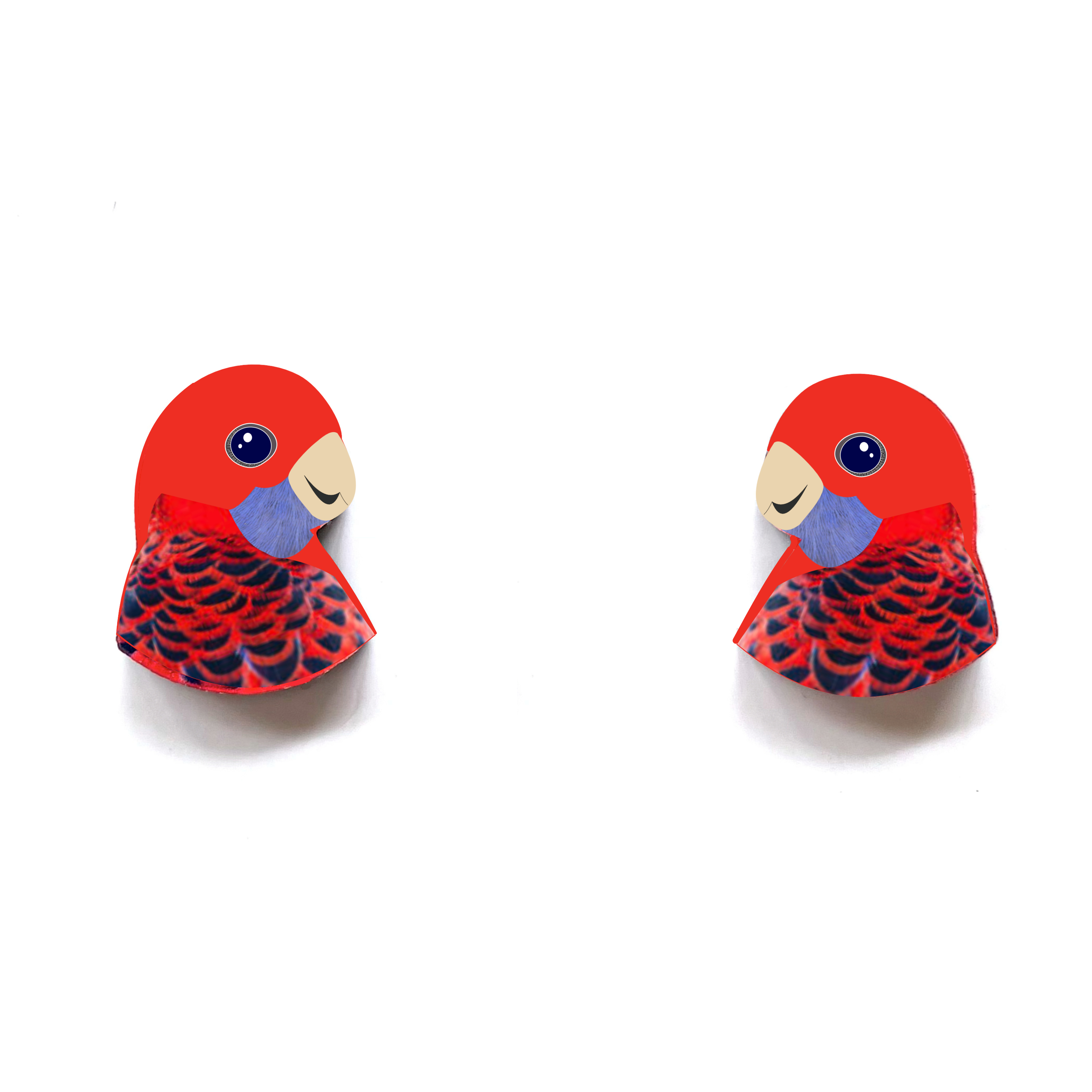 Crimson Rosella Studs