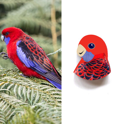 Crimson Rosella Studs