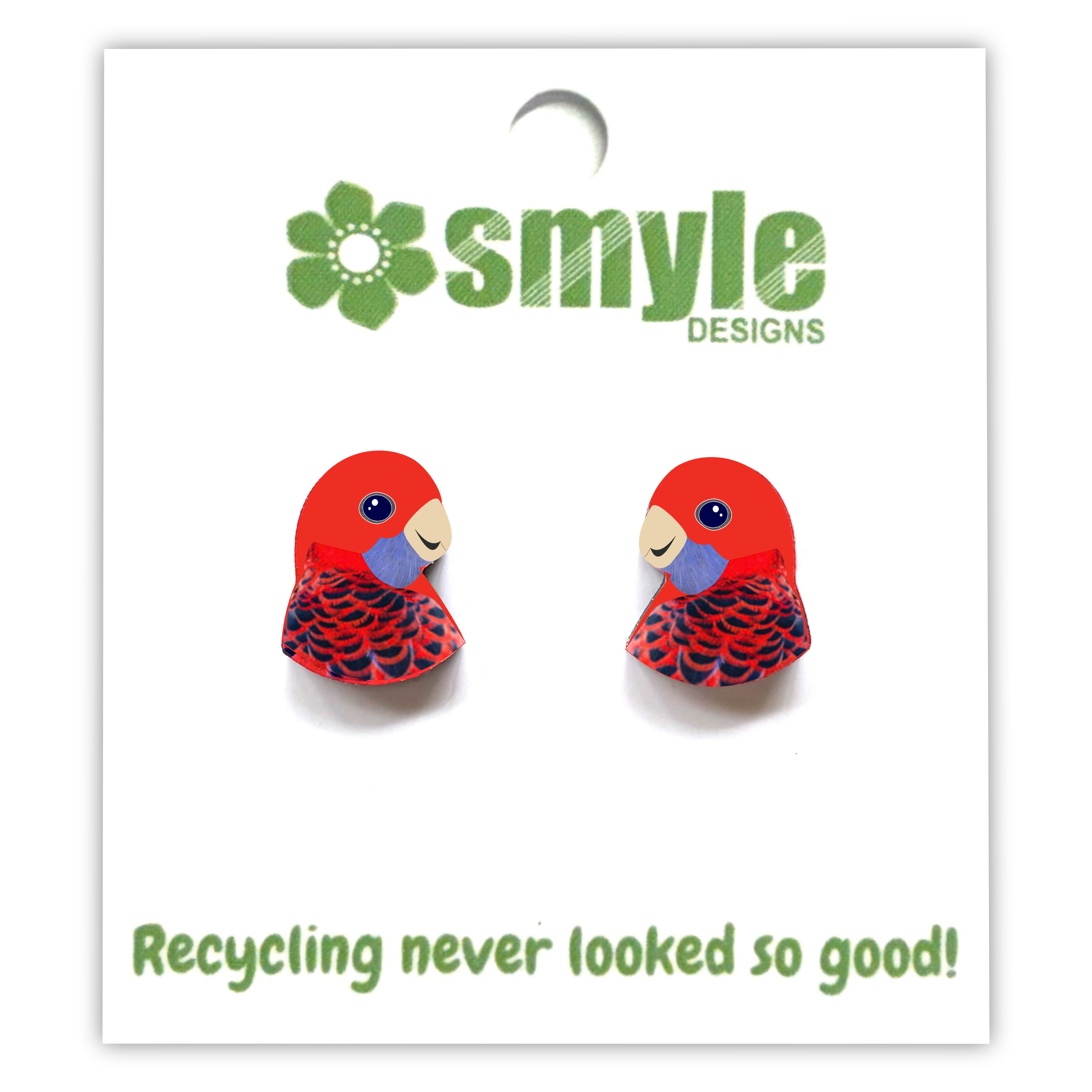 Crimson Rosella Studs