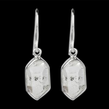 Herkimer Diamond ( 12mm ) Earring in 925 Sterling Silver