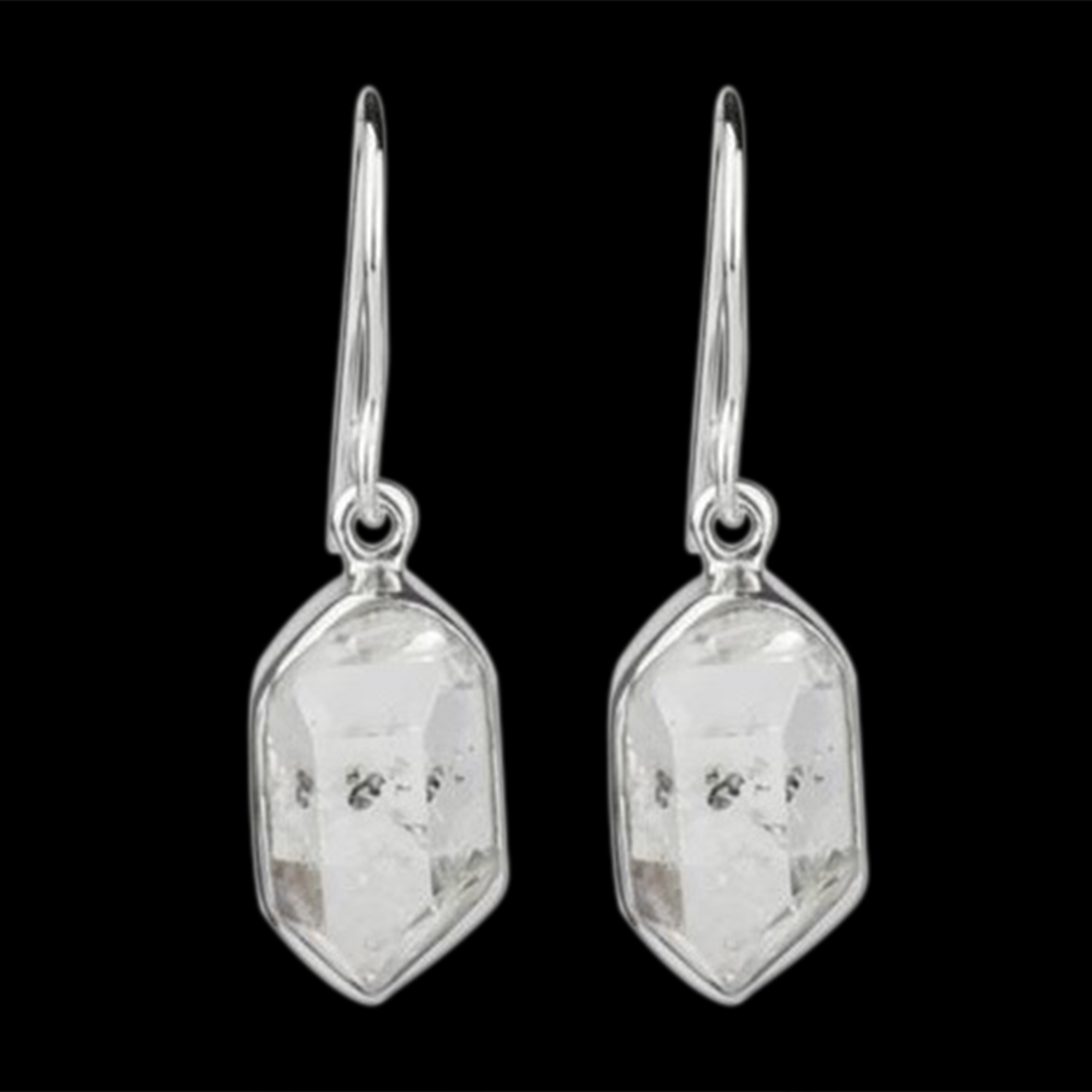 Herkimer Diamond ( 12mm ) Earring in 925 Sterling Silver
