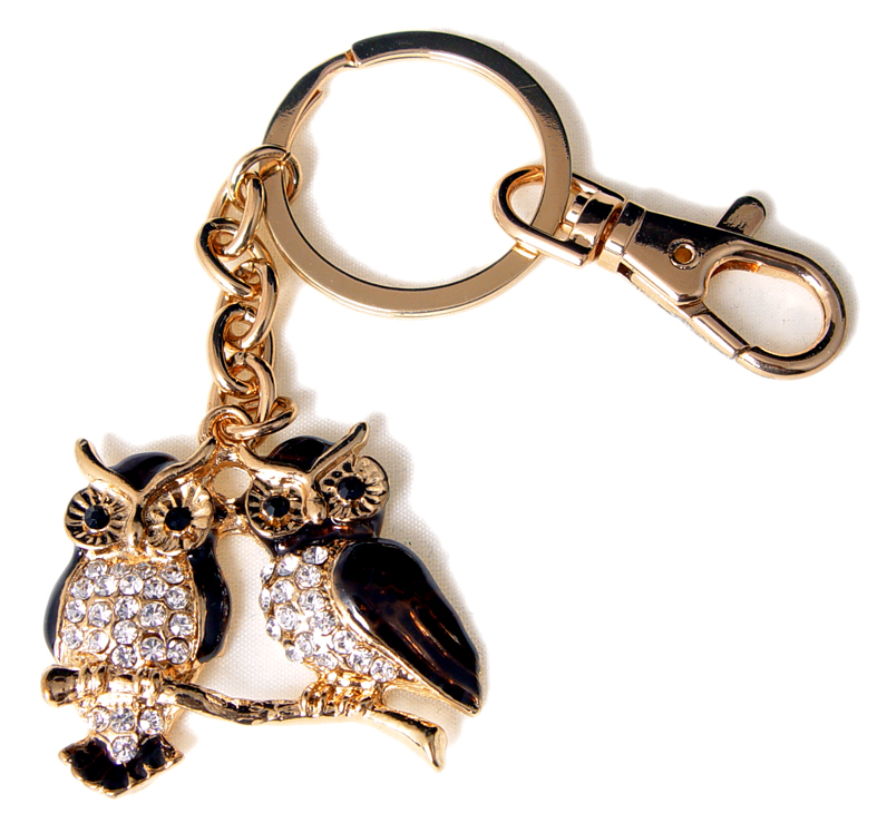 Wholesale KEYCHAIN 2 OWLS GOLD Ace Giftware Fieldfolio