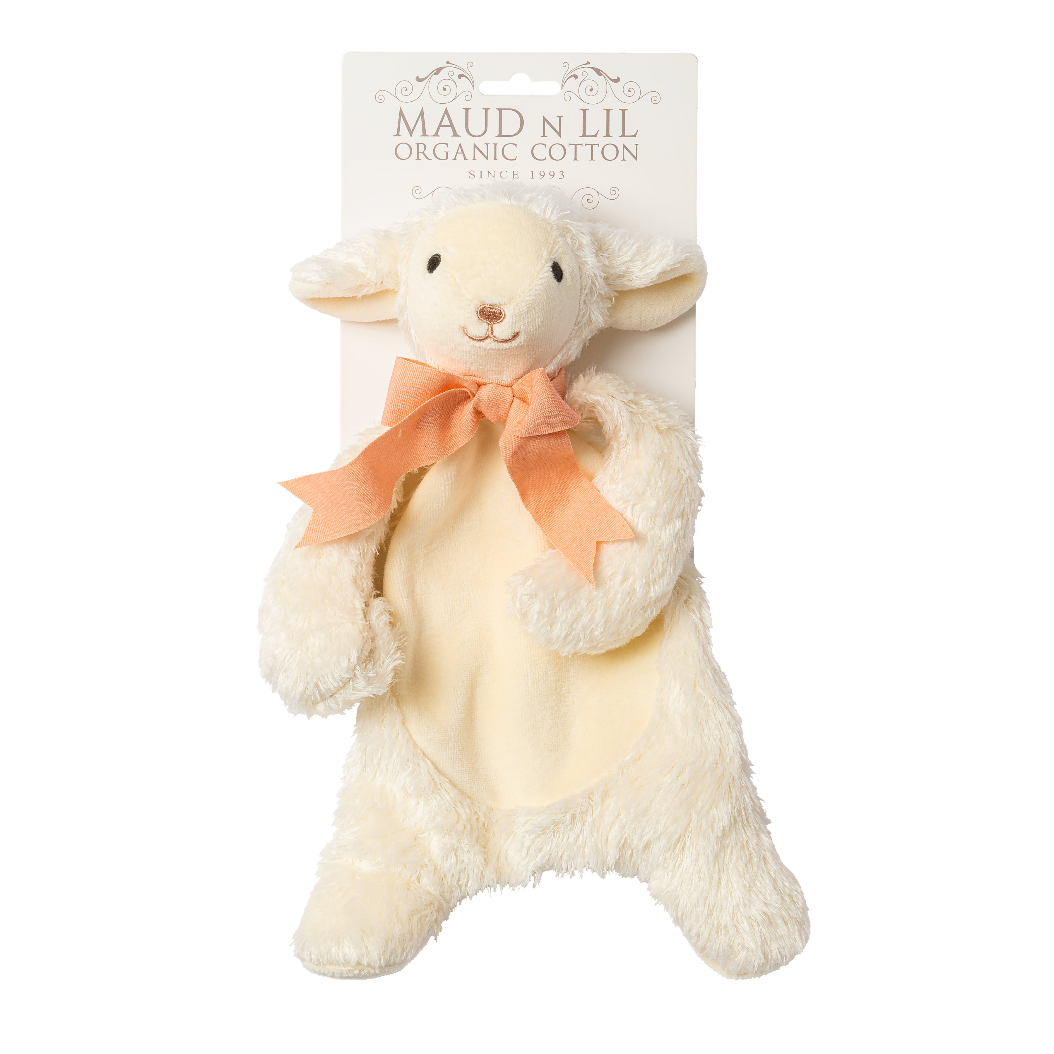 Backing Card Organic Lamb Comforter white/ peach