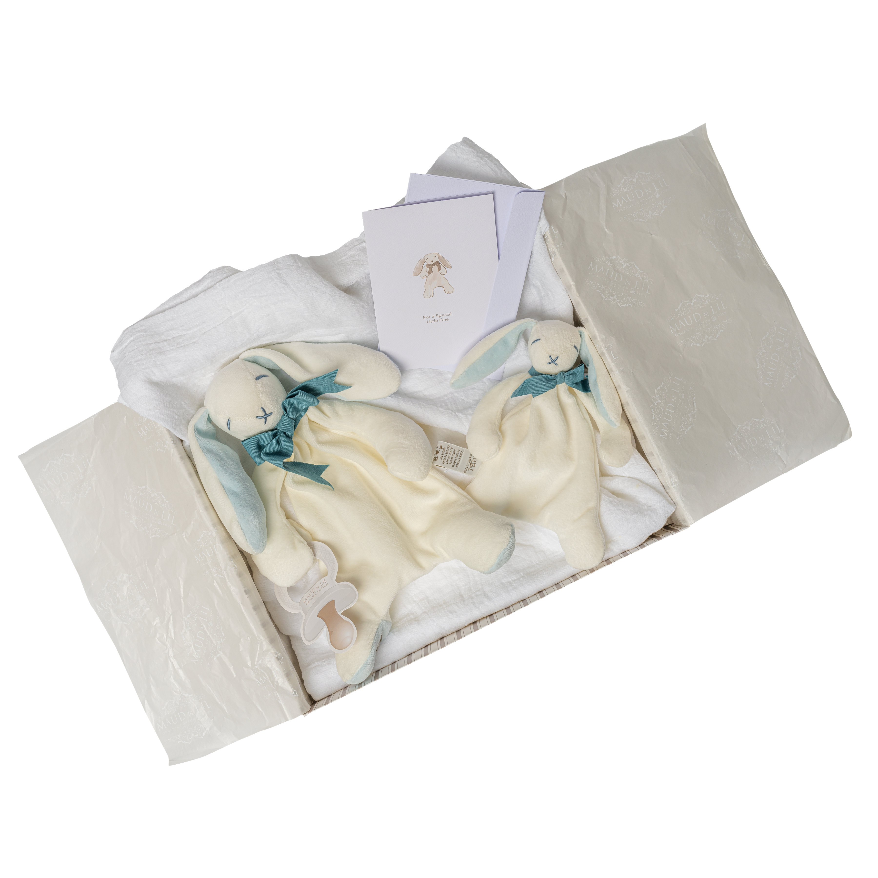 Organic Gift Box Set Large - White/ Blue