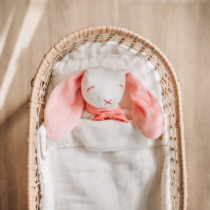 Gift Boxed Organic Newborn Soft Toy Comforter Pink Bunny