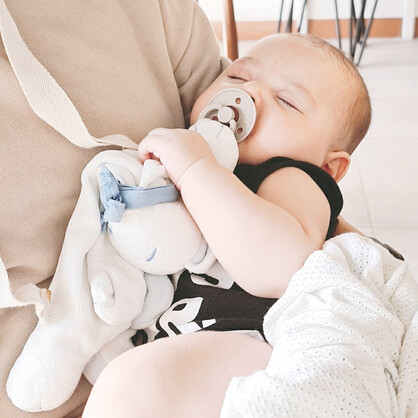 Backing Card Organic Newborn Comforter Toy Blue Bunny