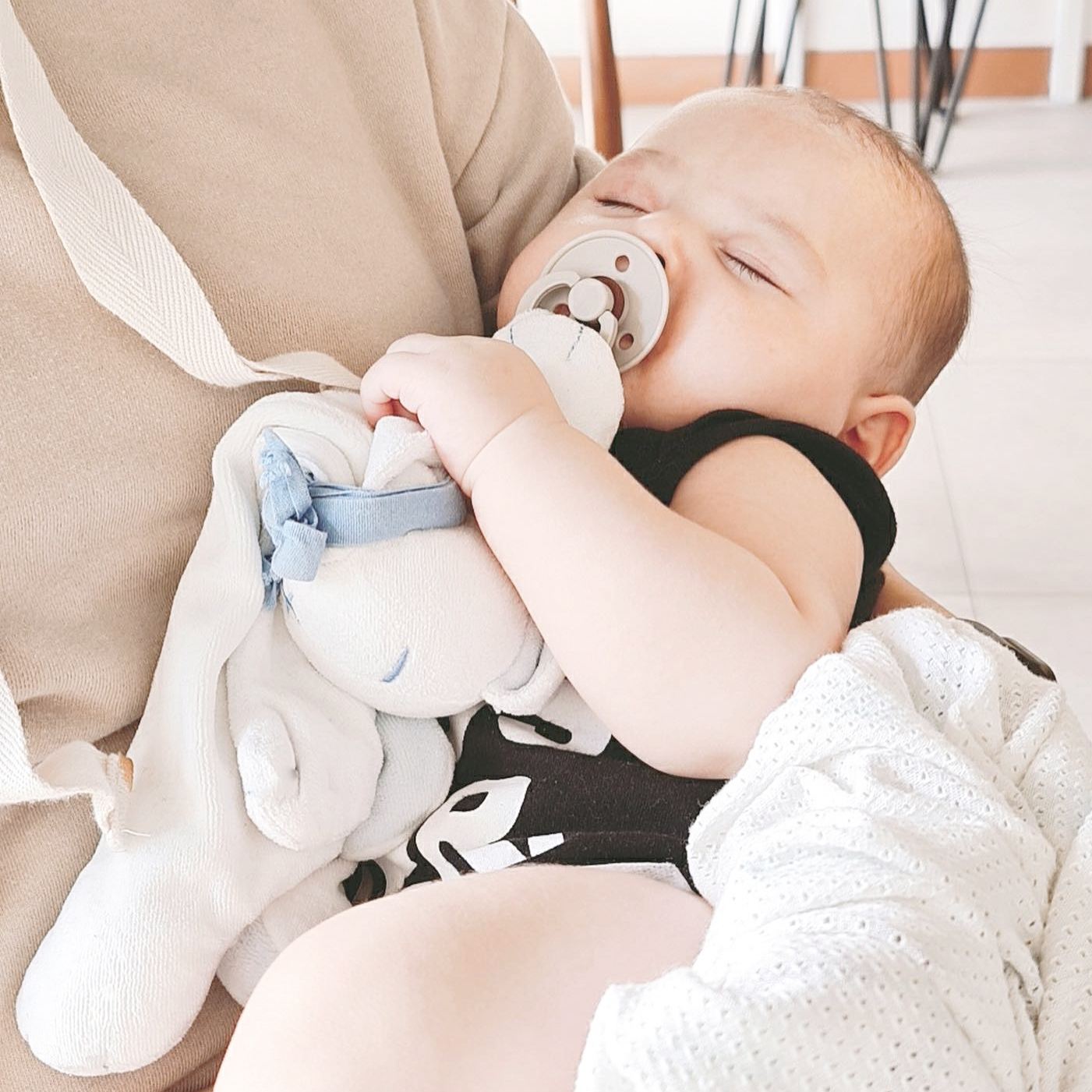 Backing Card Organic Newborn Comforter Toy Blue Bunny