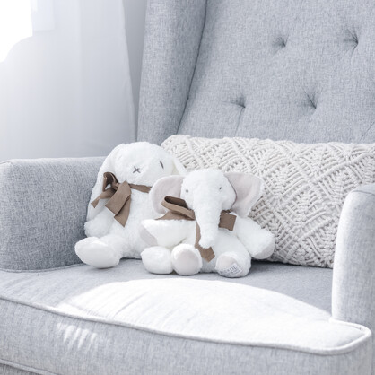 Gift Boxed Organic Fluffy Soft Toy White Elephant