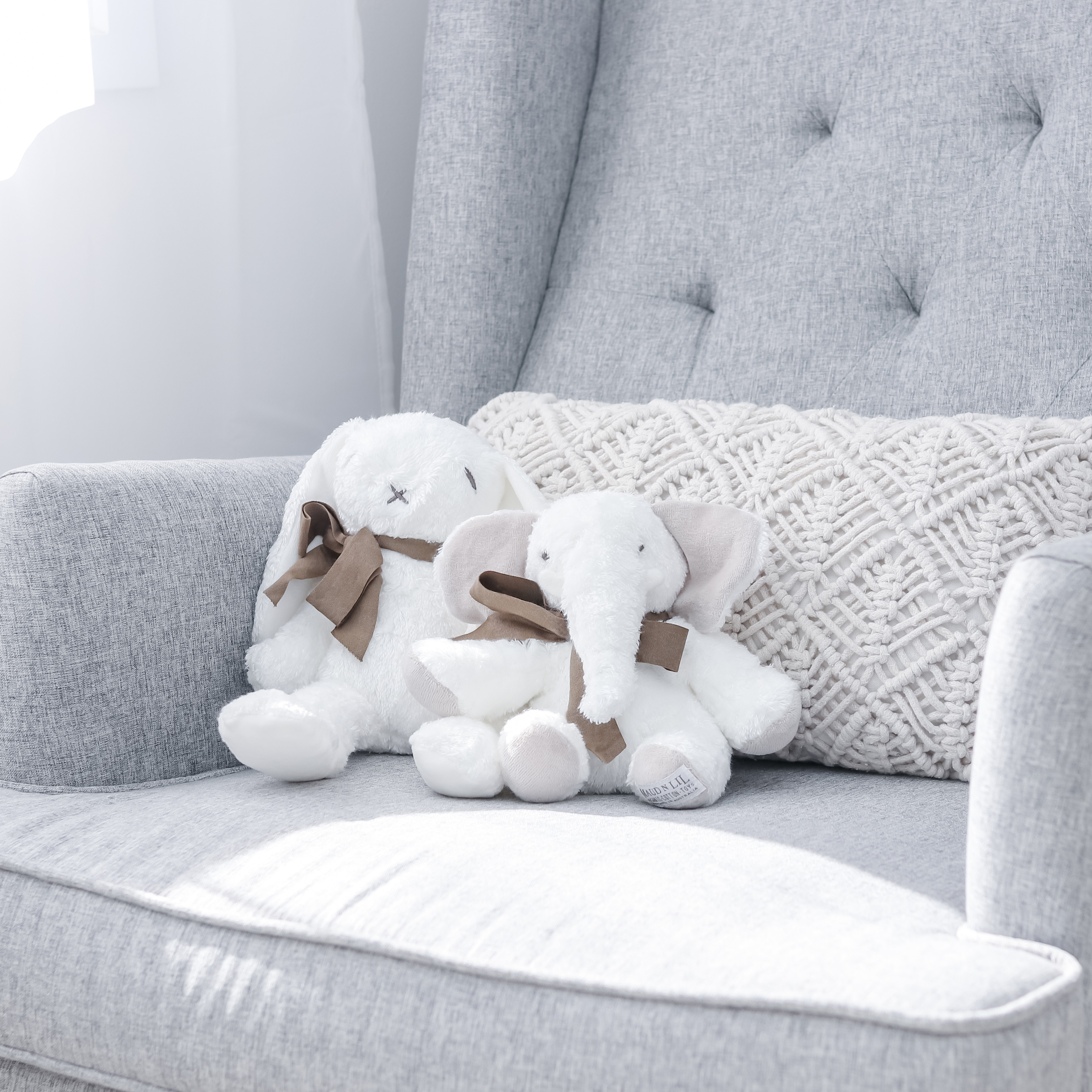 Gift Boxed Organic Fluffy Soft Toy White Elephant