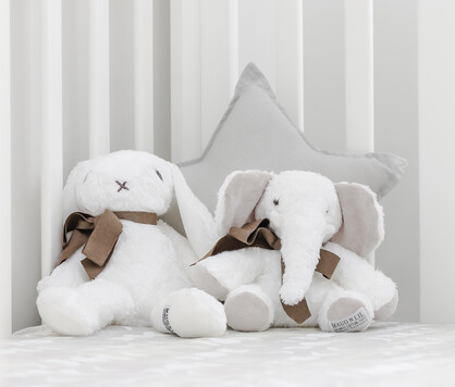 Gift Boxed Organic Fluffy Soft Toy White Elephant