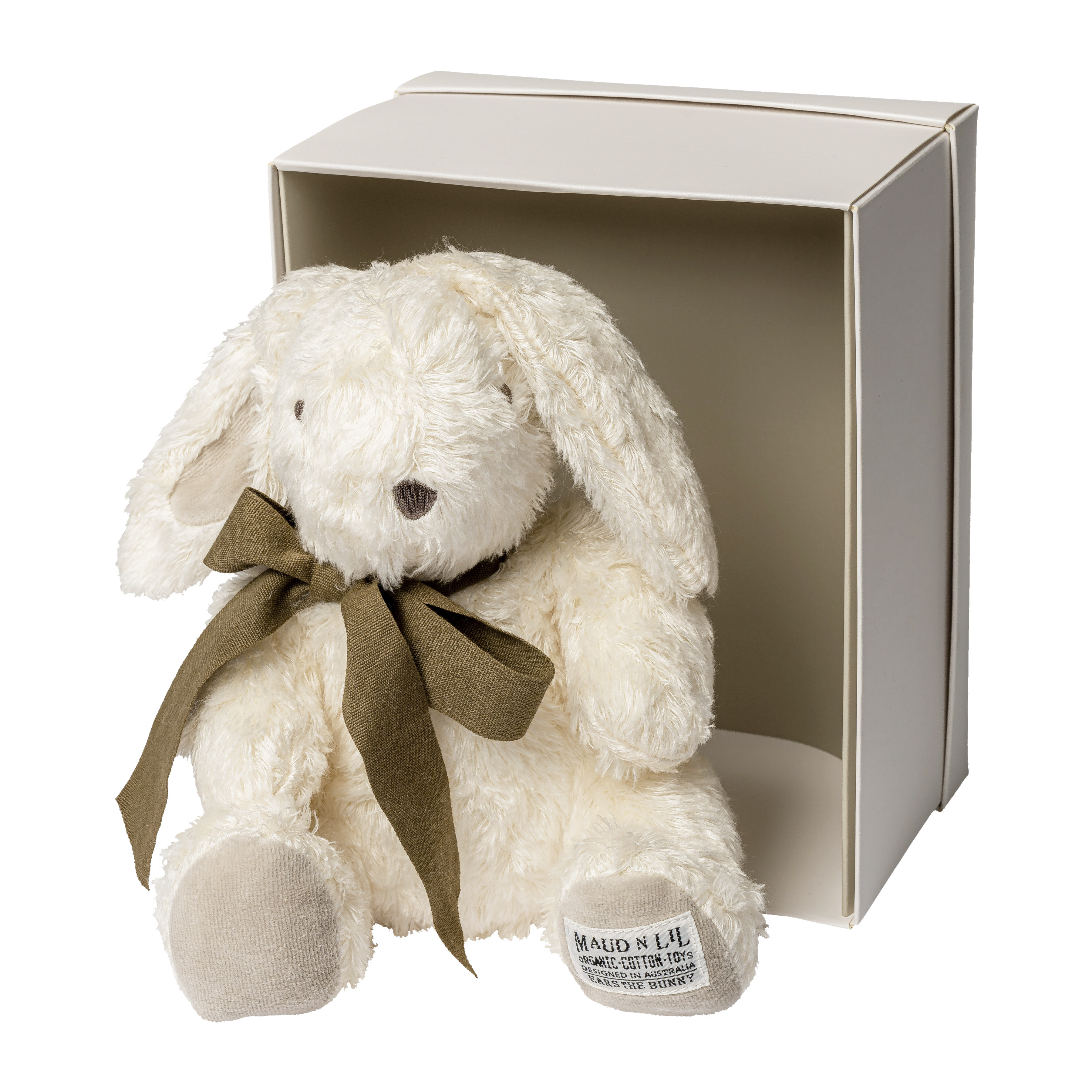 Gift Boxed Organic Fluffy Soft Toy White Bunny