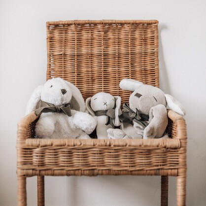 Gift Boxed Organic Fluffy Soft Toy White Bunny