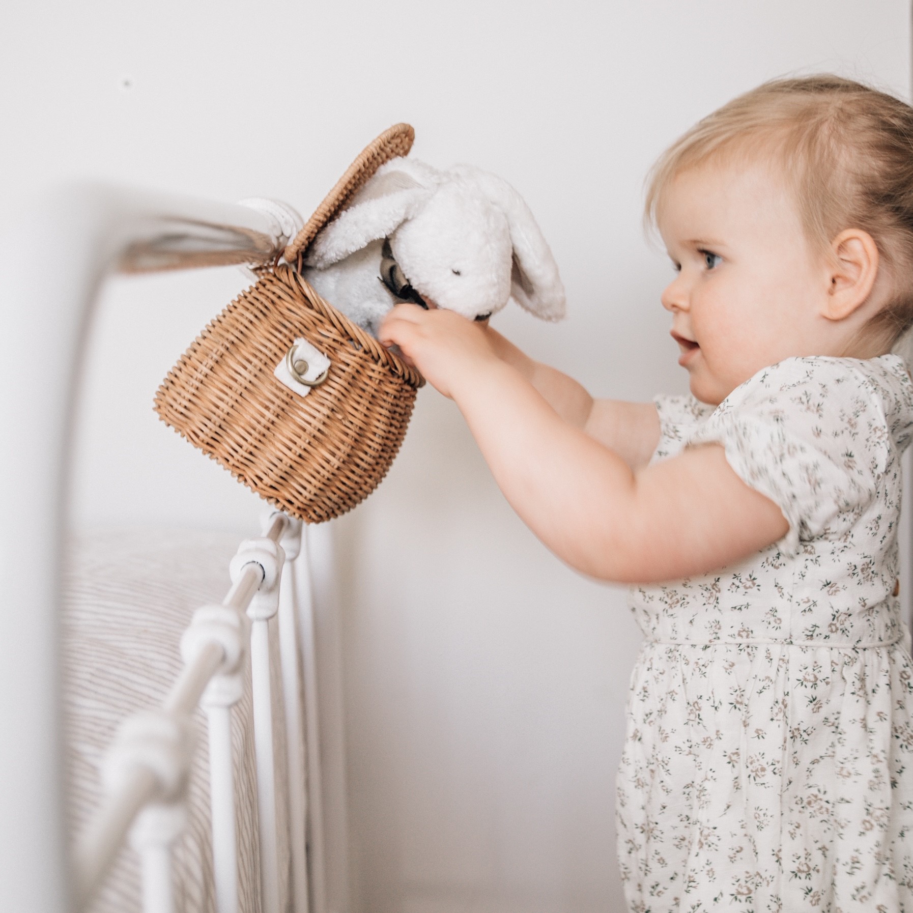 Gift Boxed Organic Fluffy Soft Toy White Bunny
