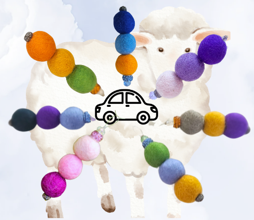 Woolly Balls Car Diffusers -Crystal