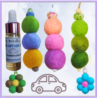 Woolly Balls Car Diffusers x 25 sets