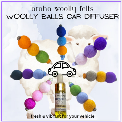 Woolly Ball Car Diffusers x 5 sets