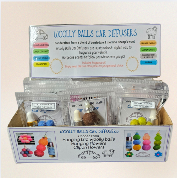 Woolly Ball Car Diffusers x 5 sets