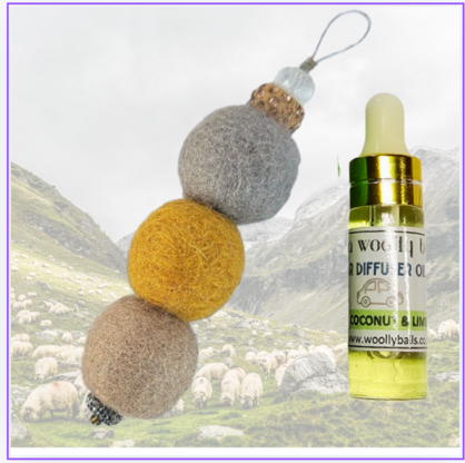 Woolly Ball Car Diffusers x 5 sets