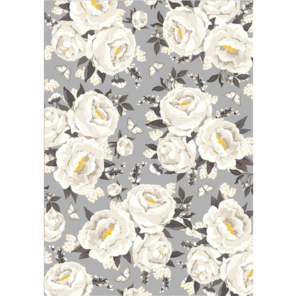 Cristina Re - A4 Paper - Pearl Peonies (5 Pack)