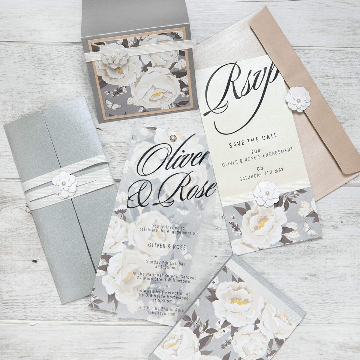 Cristina Re - A4 Paper - Pearl Peonies (5 Pack)