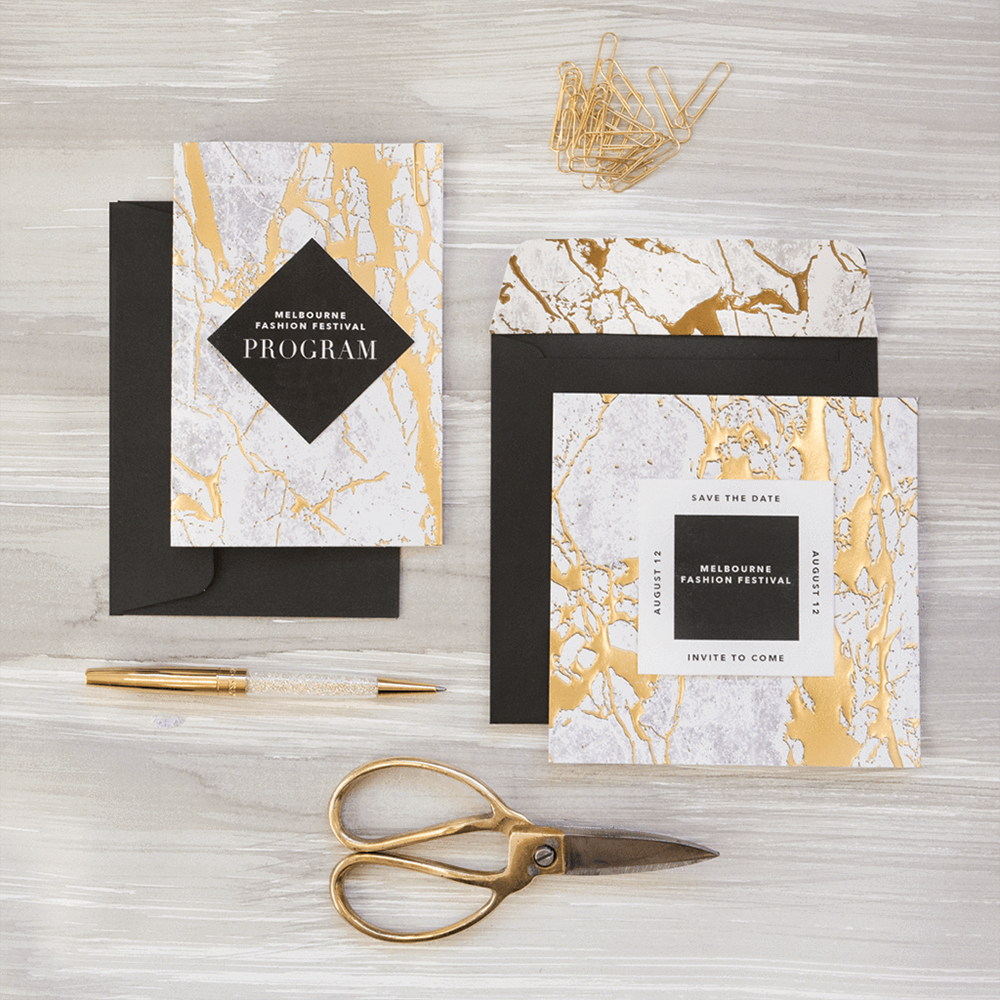 Cristina Re - A4 Paper - Crystalline Gold Embossed (5 Pack)
