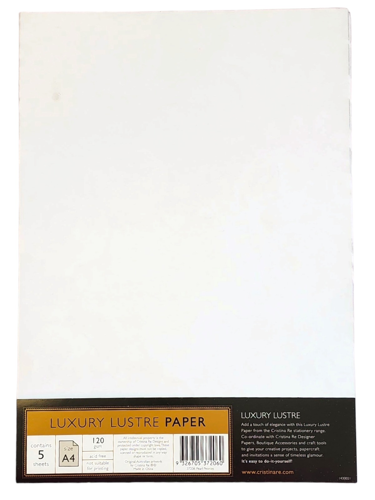 Cristina Re - A4 Paper - Pearl Peonies (5 Pack)