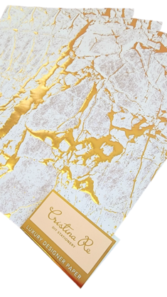 Cristina Re - A4 Paper - Crystalline Gold Embossed (5 Pack)