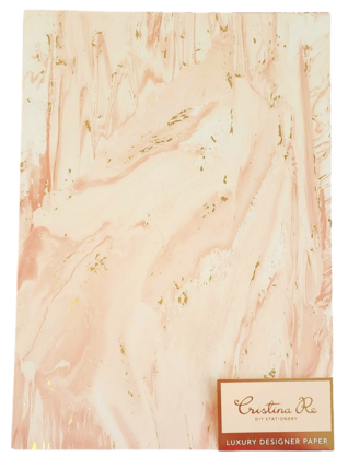 Cristina Re - A4 Paper - Pink Marble Gold (5 Pack)